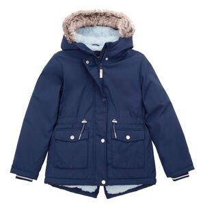 Navy Blue Girls’ Hooded Parka Jacket